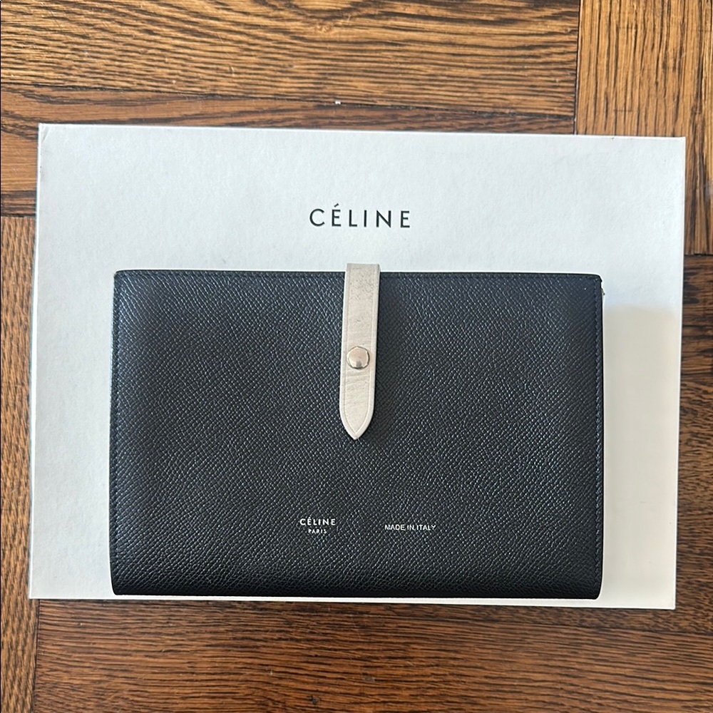 Celine Black Wallet with Silver Accent